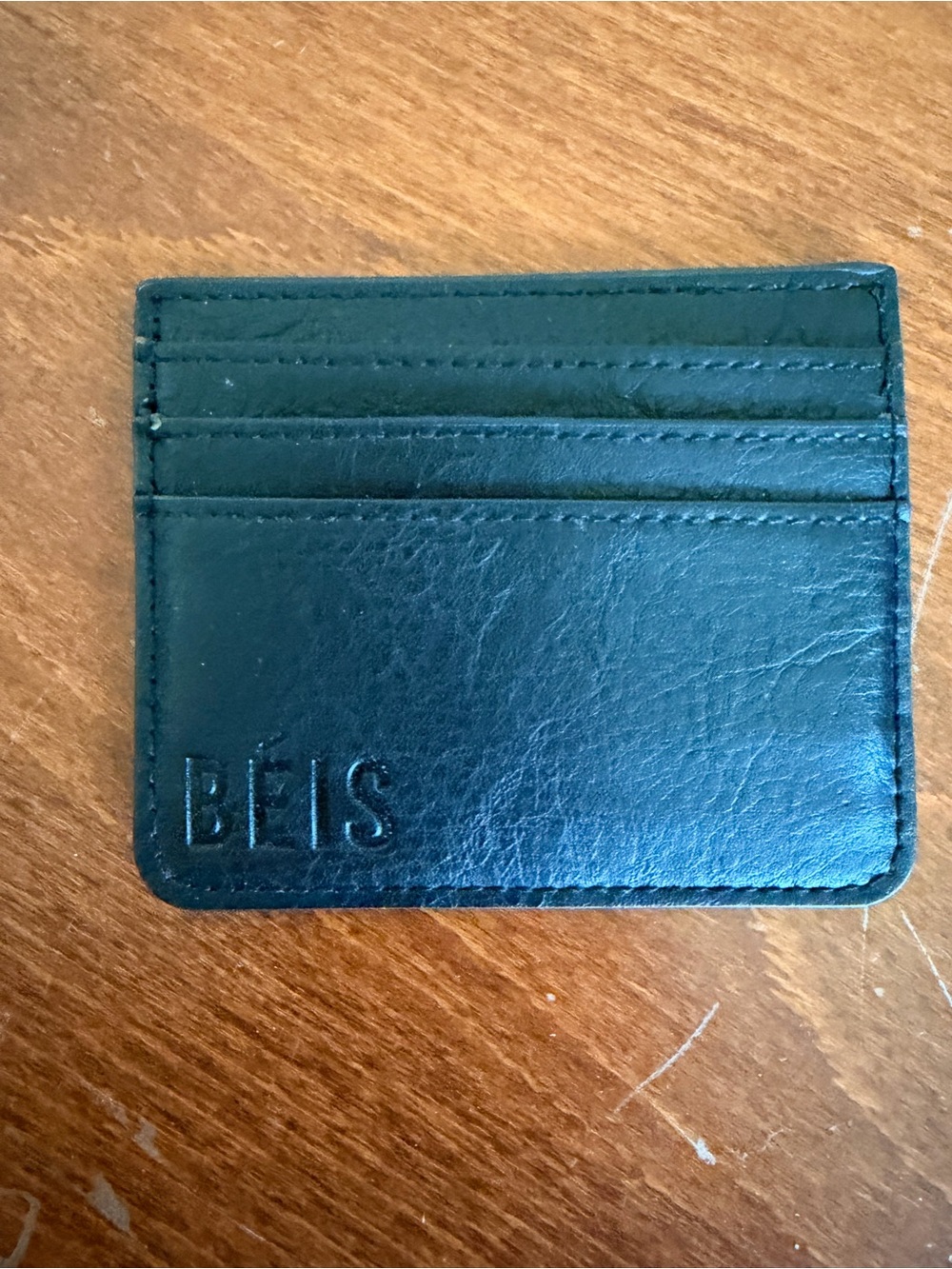 BEIS Black Leather Card Holder Wallet
